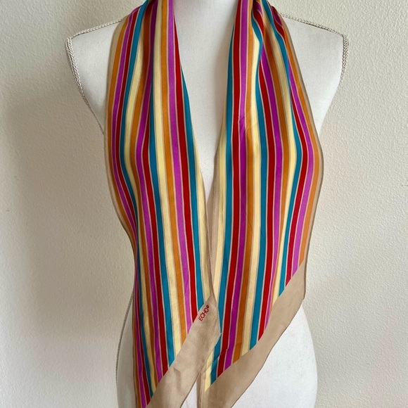 Echo Accessories - Colorful Striped  silk scarf 7/56 inches